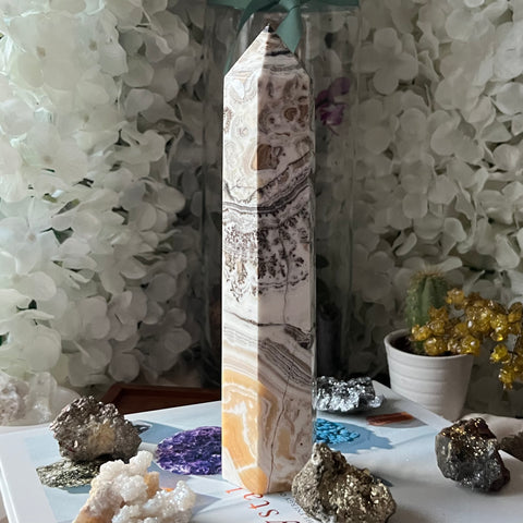 Dendritic Yellow Calcite Tower Point - Accomplishments & Purpose