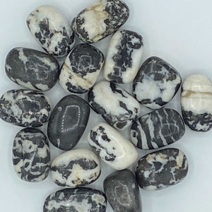 Black Zebra Agate Tumblestones - Balance & Physical Energy BD Crystals