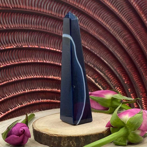 Blue Agate Obelisk - Peace & Happiness BD Crystals