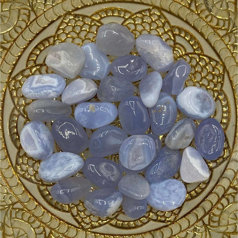 Blue Chalcedony Tumblestones BD Crystals
