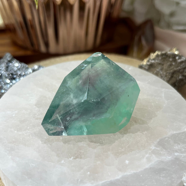Fluorite Faceted Freeform - Intuition & Protection