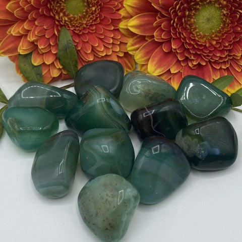 Green Agate Tumblestones - Balance & Good Fortune BD Crystals