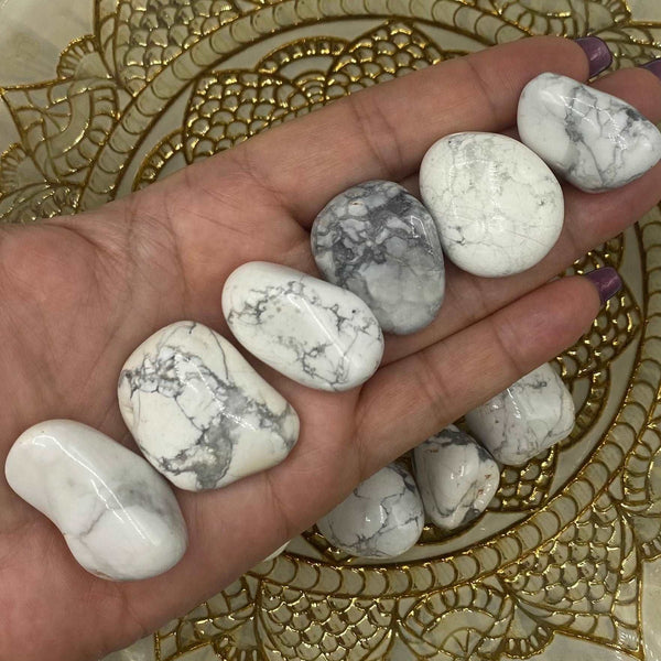 White Howlite Tumblestones - Peace & Harmony BD Crystals