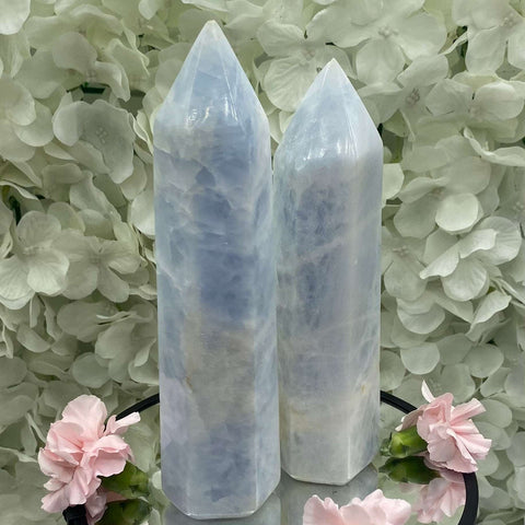 Blue Calcite Tower - Tranquility & Communication