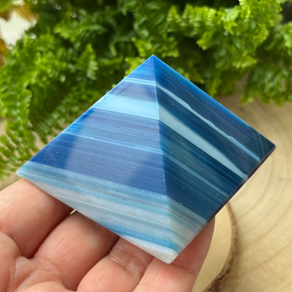 Blue Agate Pyramid - Peace & Happiness