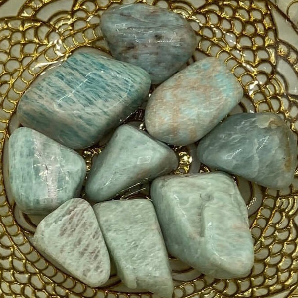 Amazonite Tumblestones - Success & Communication BD Crystals