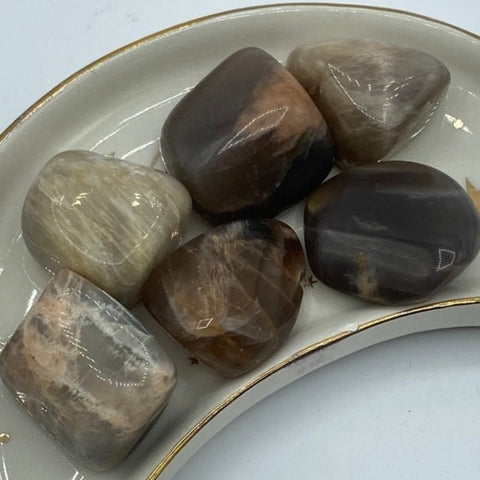 Black Moonstone Tumblestones - New Beginnings & Protection BD Crystals