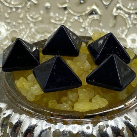 Blue Goldstone Mini Pyramid BD Crystals