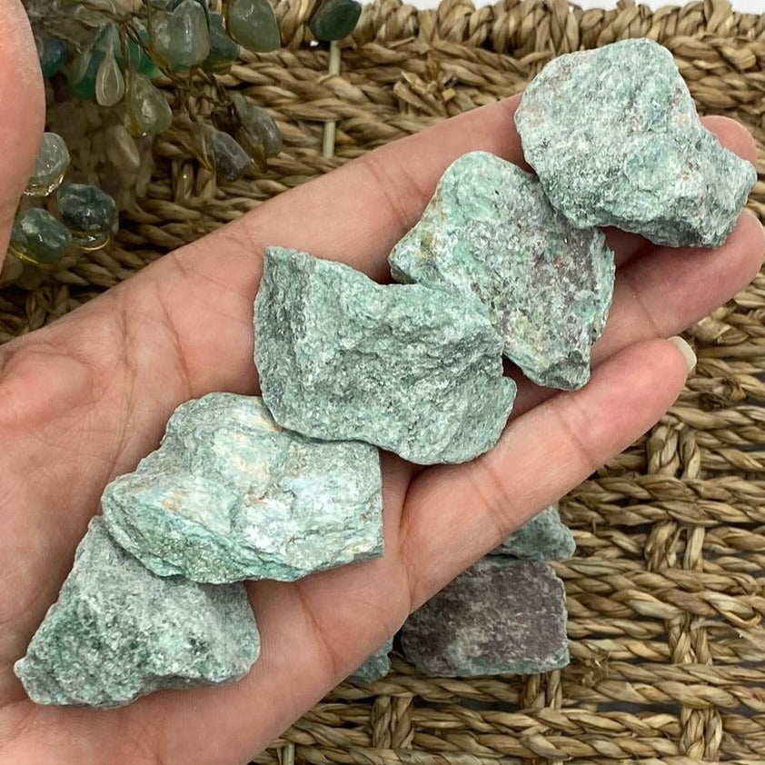 Rough Green Fuchsite BD Crystals