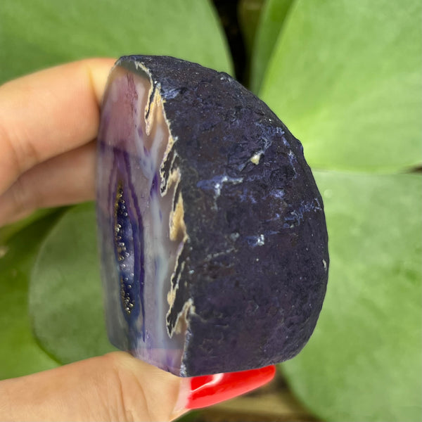 Purple Agate Cut Base Geode - Stability & Courage