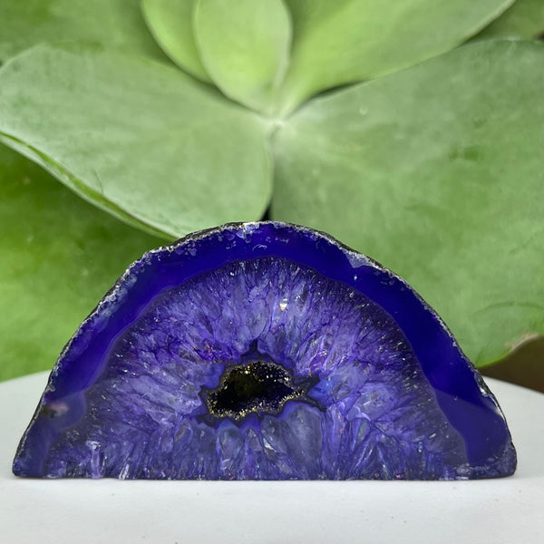 Purple Agate Cut Base Geode - Stability & Courage