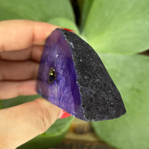 Purple Agate Cut Base Geode - Stability & Courage