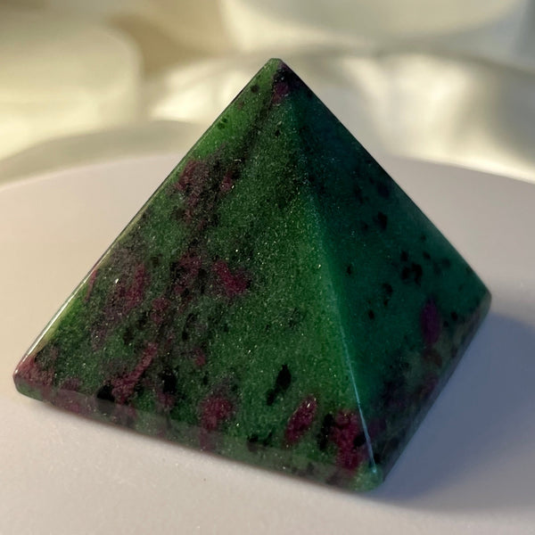 Rubycrosite (Ruby in Zoisite) Pyramid - Energising Harmony