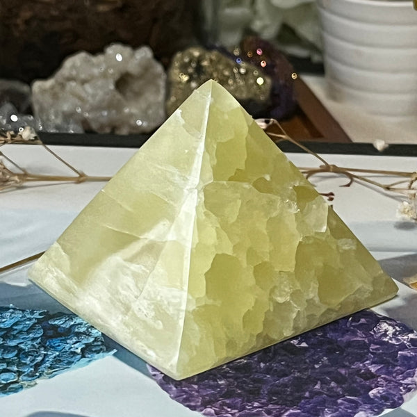 Lemon Calcite Pyramid