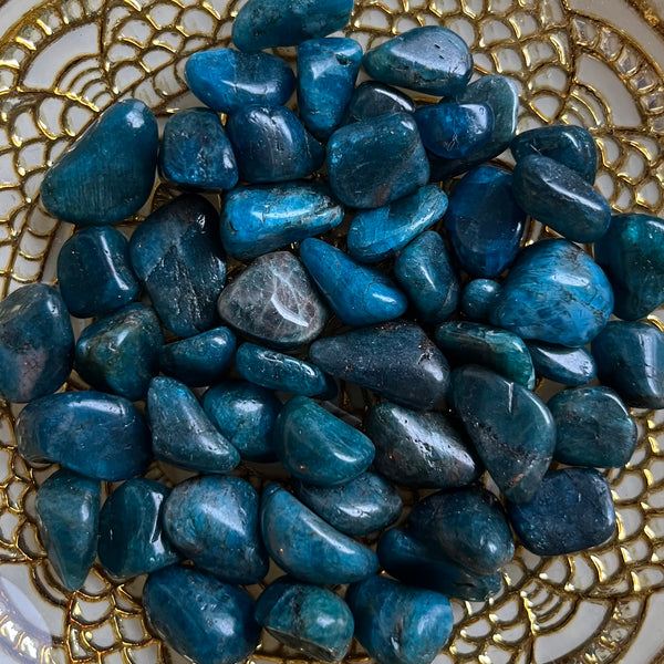 Blue Apatite Tumblestones - Intuition & Enlightenment