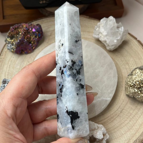 Rainbow Moonstone Obelisk - Feminine Energy