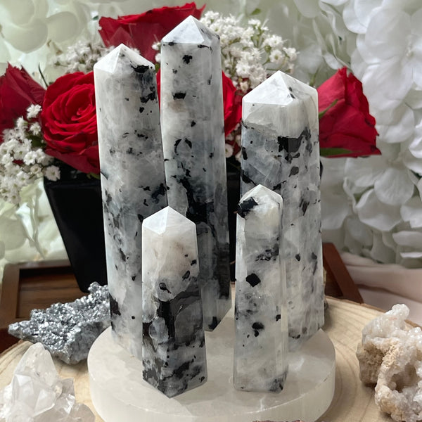 Rainbow Moonstone Obelisk - Feminine Energy