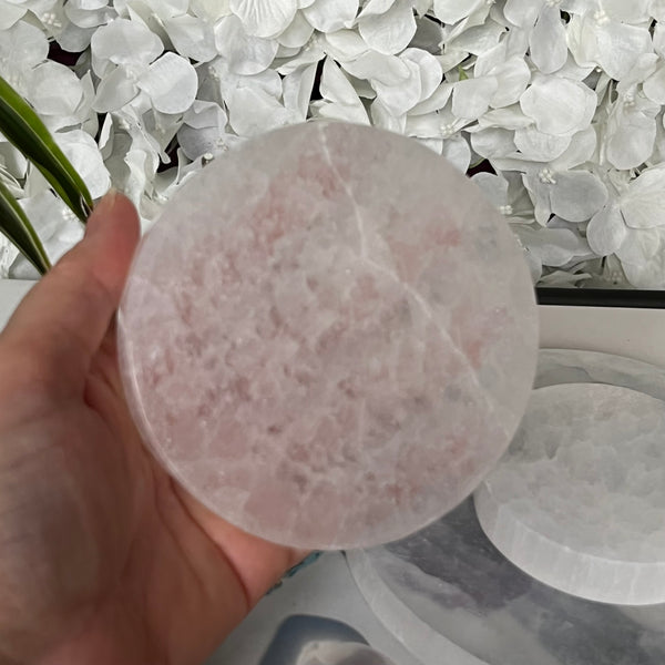 Selenite Round Charging Plate/ Disc - Cleansing & Purification