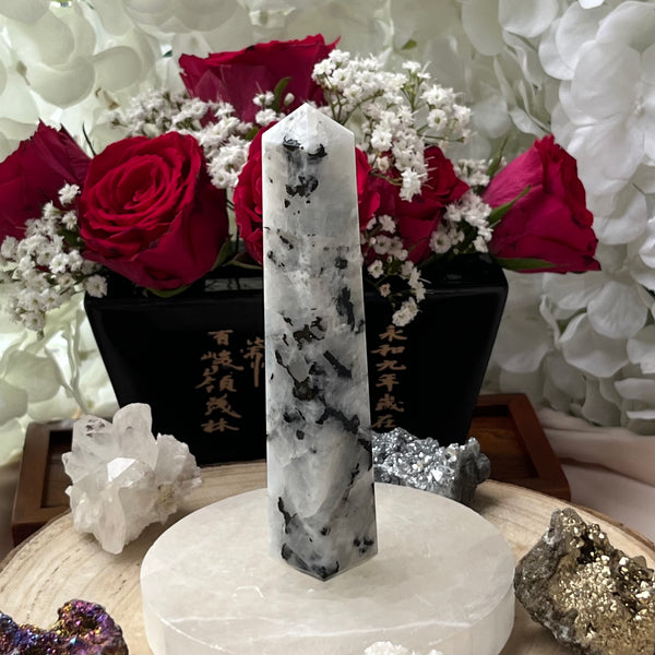 Rainbow Moonstone Obelisk - Feminine Energy