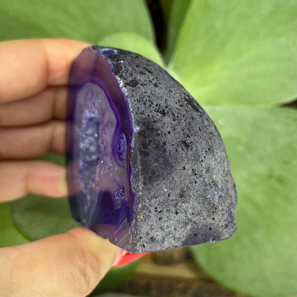 Purple Agate Cut Base Geode - Stability & Courage