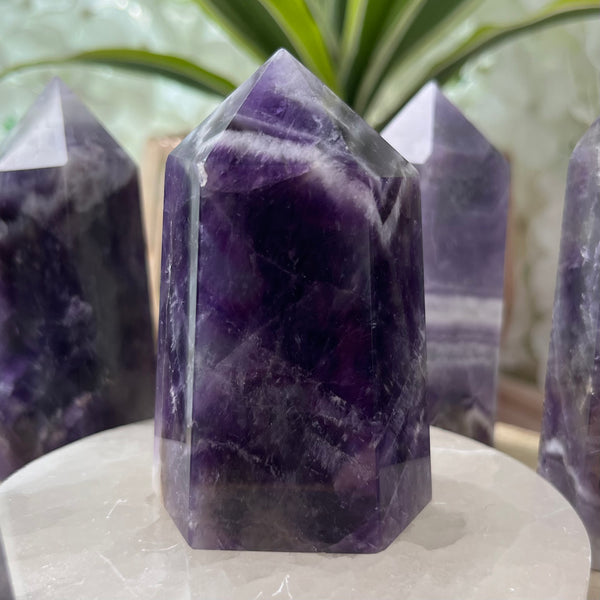 Chevron (Dream/Banded) Amethyst Tower - Spiritual Wisdom & Comfort