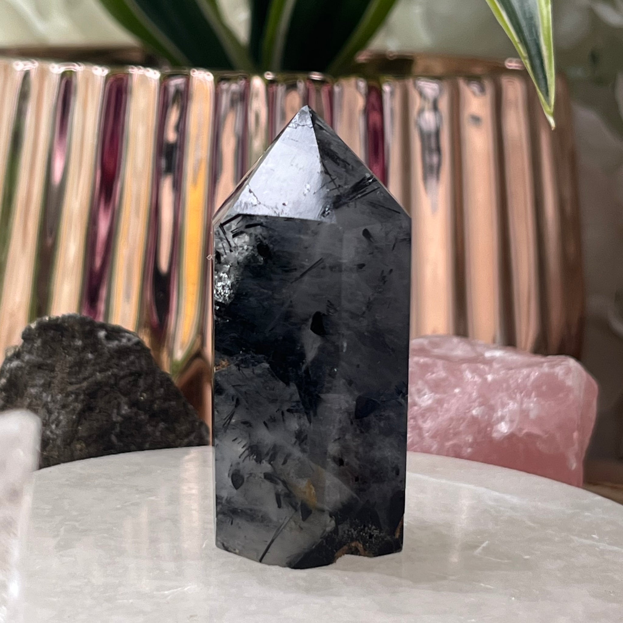 Tourmalined Quartz Point - Union & Happiness