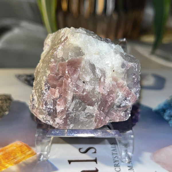 Rough Pink Tourmaline w/ Lepidolite - Emotional Healing & Self-Esteem