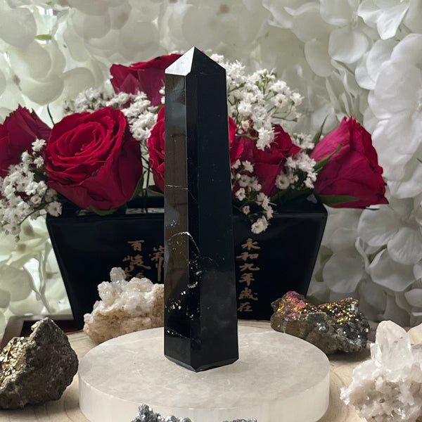 Black Tourmaline Obelisk - Energetic Protection