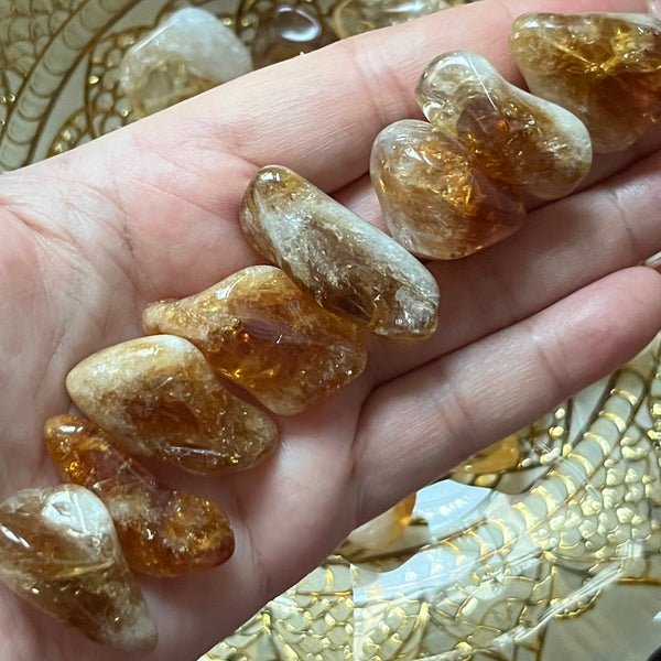 Madeira Citrine Tumblestones (Heat Treated) - Abundance & Success