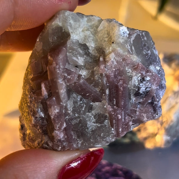 Rough Pink Tourmaline w/ Lepidolite - Emotional Healing & Self-Esteem