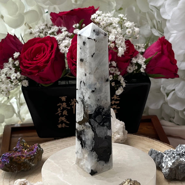 Rainbow Moonstone Obelisk - Feminine Energy