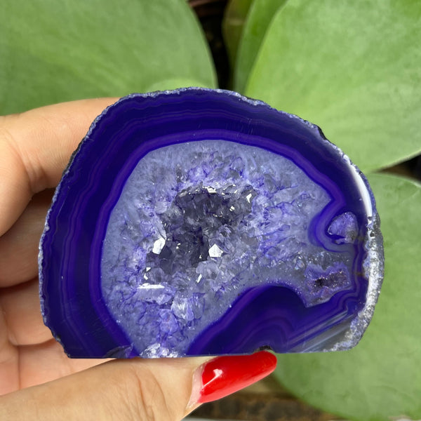 Purple Agate Cut Base Geode - Stability & Courage