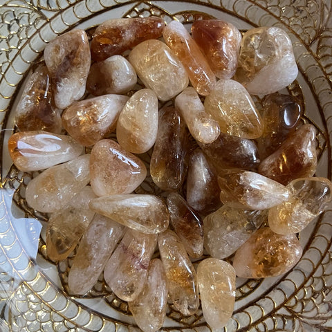 Madeira Citrine Tumblestones (Heat Treated) - Abundance & Success