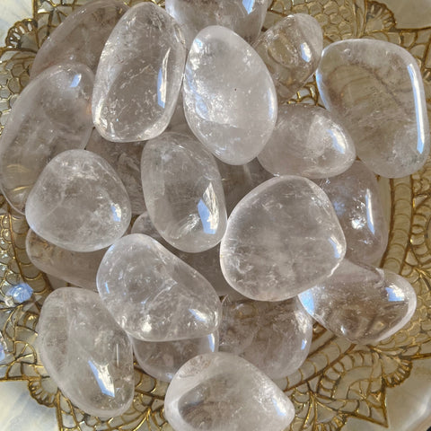 Clear Quartz (Rock Crystal) Tumblestones - Intuition & Wisdom