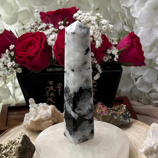 Rainbow Moonstone Obelisk - Feminine Energy