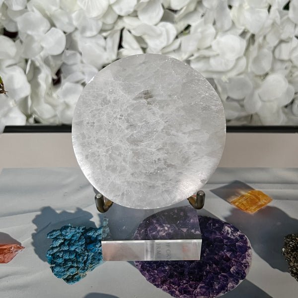 Selenite Round Charging Plate/ Disc - Cleansing & Purification