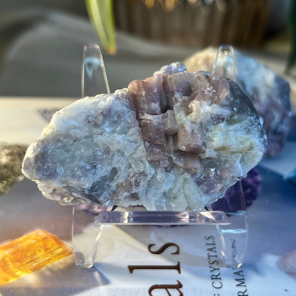 Rough Pink Tourmaline w/ Lepidolite - Emotional Healing & Self-Esteem