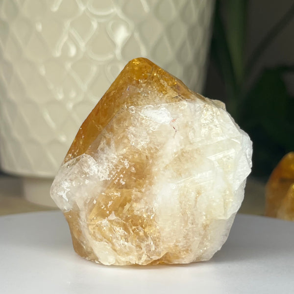 Citrine Cut Base Point (Heat Treated) - Abundance & Success