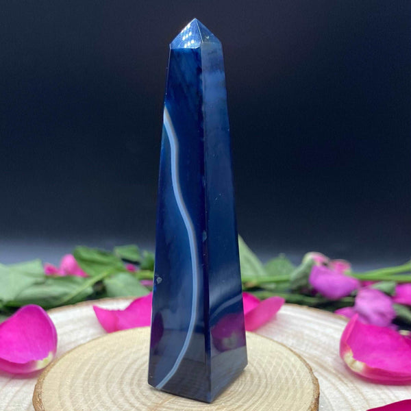 Blue Agate Obelisk - Peace & Happiness BD Crystals