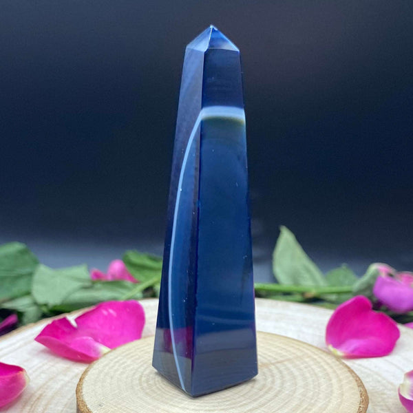 Blue Agate Obelisk - Peace & Happiness BD Crystals