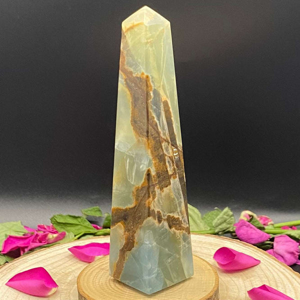 Blue Aragonite Obelisk - Communication BD Crystals