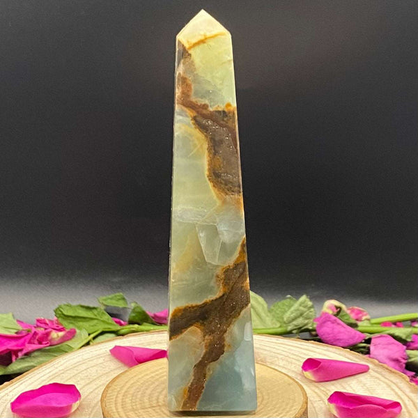 Blue Aragonite Obelisk - Communication BD Crystals