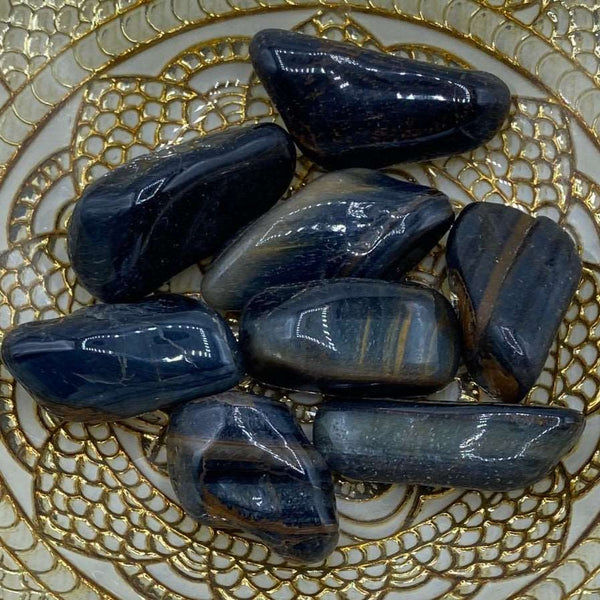 Blue Tiger Eye (Hawk's Eye) Tumblestones - Communication & Serenity BD Crystals