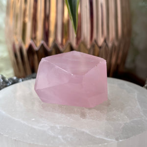 Rose Quartz Faceted Freeform - Universal & Unconditional Love