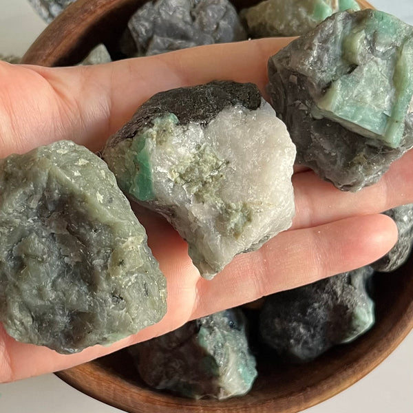 Rough Emerald in Matrix Chunk - Vitality & Positive Relationships