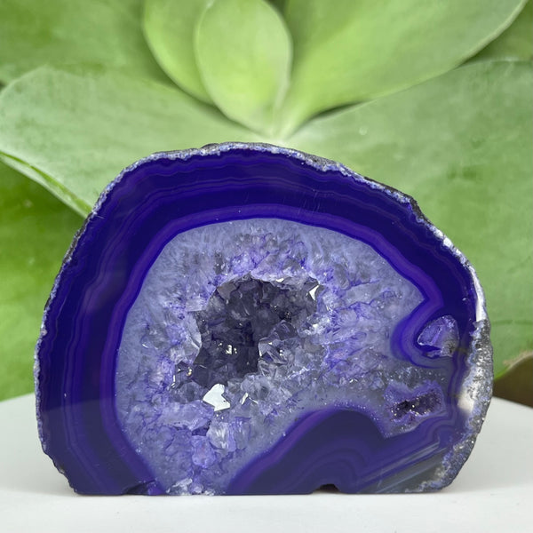 Purple Agate Cut Base Geode - Stability & Courage