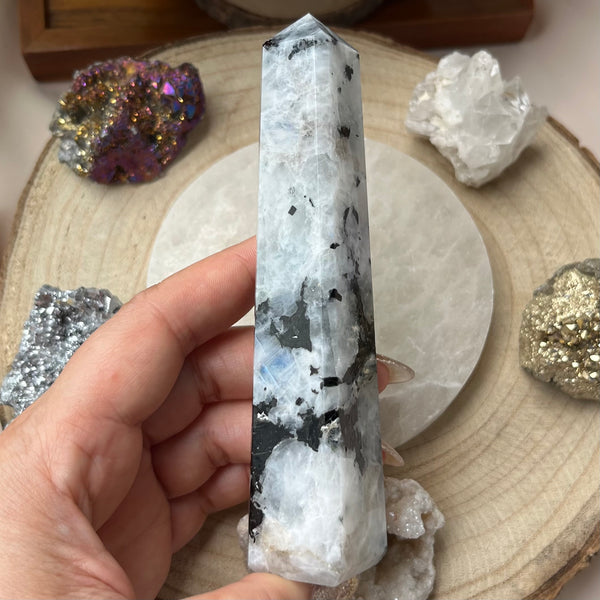 Rainbow Moonstone Obelisk - Feminine Energy