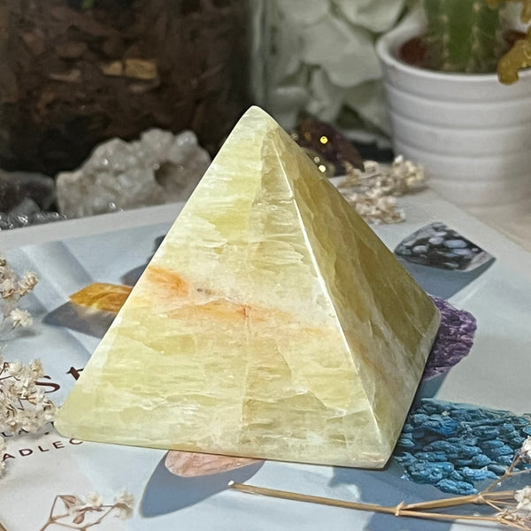 Lemon Calcite Pyramid