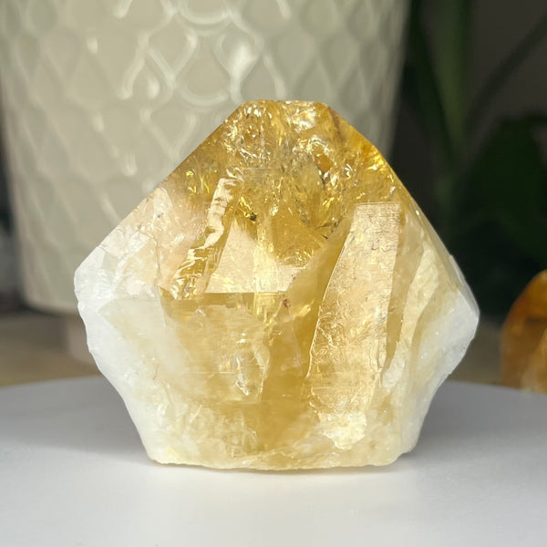 Citrine Cut Base Point (Heat Treated) - Abundance & Success