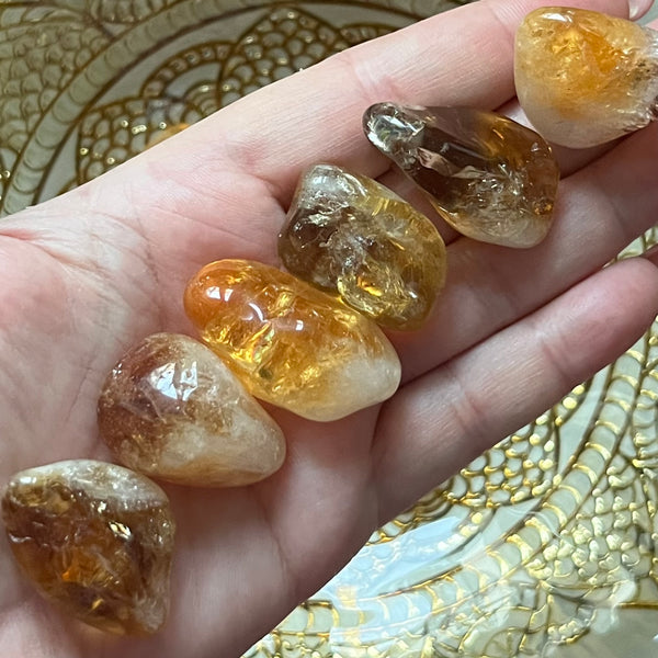 Madeira Citrine Tumblestones (Heat Treated) - Abundance & Success